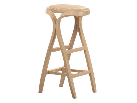 Handcrafted bentwood bar stool 3D Model