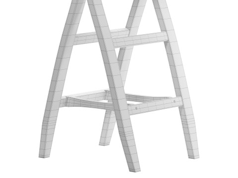 Handcrafted bentwood bar stool 3D Model