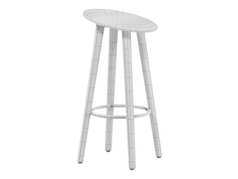 Minimal Plywood Bar Stool 3D 모델