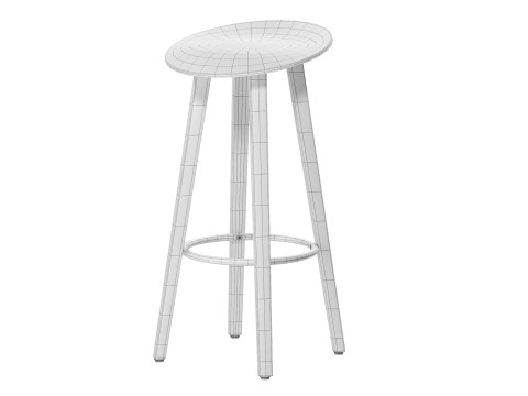 Minimal Plywood Bar Stool 3D 모델