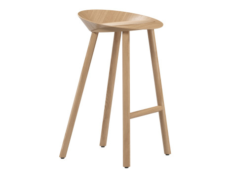 Minimal Low Backrest Stool 3D Modell