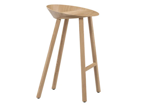 Minimal Low Backrest Stool 3D Model