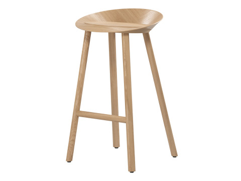 Minimal Low Backrest Stool 3D Modell