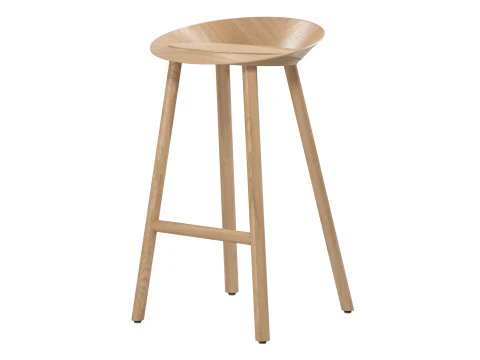 Minimal Low Backrest Stool 3D Model