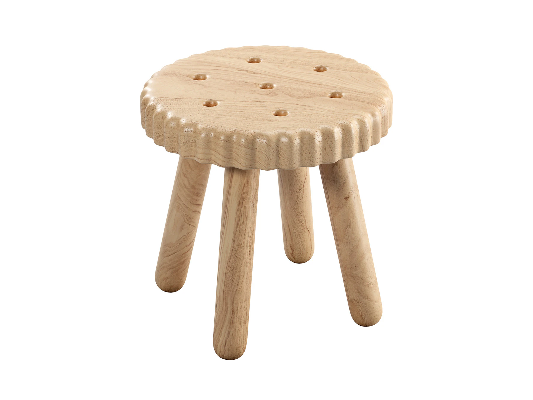 Ritz bisküvi şekilli tabure 3D Model .c4d .max .obj .3ds .fbx .stl .blend