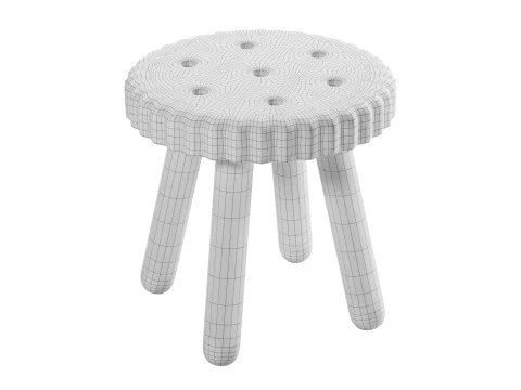 Ritz bisk&uuml;vi şekilli tabure 3D Model