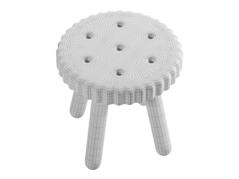 Ritz biscuit shaped stool 3D Model