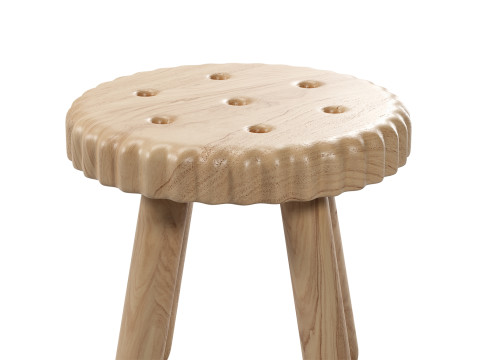 Ritz biscuit shaped stool 3D Model