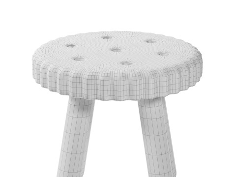 Ritz biscuit shaped stool 3D Model