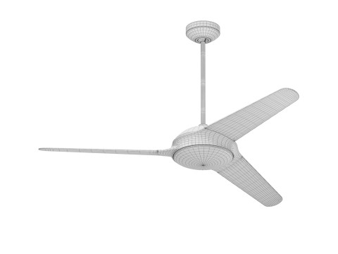 Modern Down Rod Ceiling Fan 3D Model