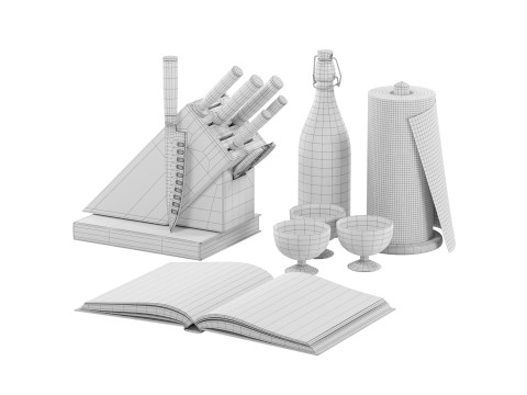 Kitchen Accessories set 01 3D Modell