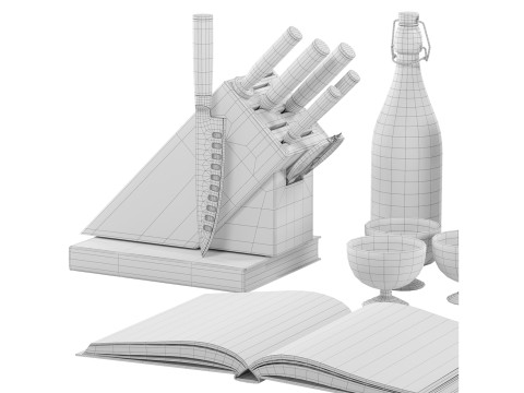 Kitchen Accessories set 01 3D Modell