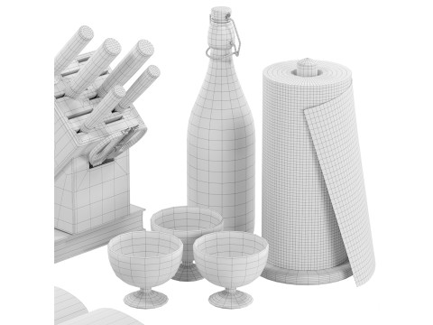 Kitchen Accessories set 01 3D Modell