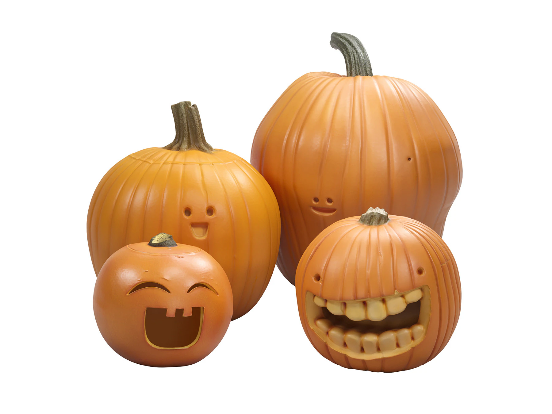 Halloween Decorative Pumpkins 01 3D Model .c4d .max .obj .3ds .fbx .stl .blend 