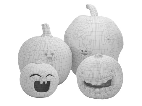 Halloween Decorative Pumpkins 01 3D Model