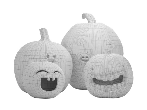 Halloween Decorative Pumpkins 01 3D Model