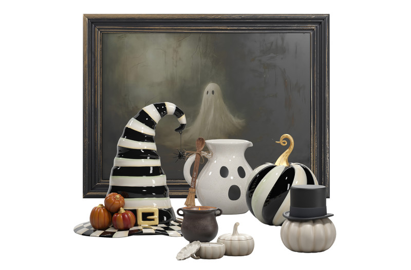 हैलोवीन आंतरिक सजावट सेट 01 3D मॉडल .c4d .max .obj .3ds .fbx .stl .blend 