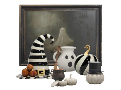Halloween interior decoration set 01 3D Model