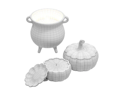 Halloween interior decoration set 01 3D Model