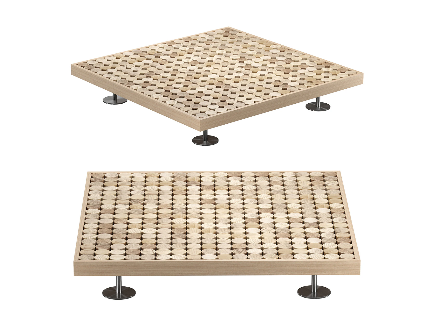 Sofia Wood - Metal Table 3D Model .c4d .max .obj .3ds .fbx .stl .blend 