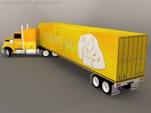 truck with trailer 3D-Modell