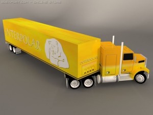 truck with trailer Modèle 3D