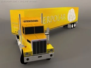 truck with trailer 3D Model