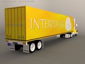 truck with trailer Modèle 3D