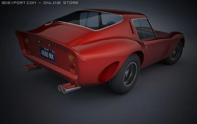 red sports car 3D Model .c4d .max .obj .3ds .fbx .stl .blend 