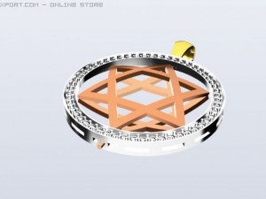 pendant star of david Modello 3D