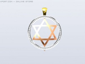 pendant star of david Model 3D