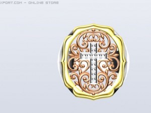 diamond cross ring Model 3D