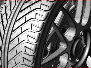 car rim and brakes Modèle 3D