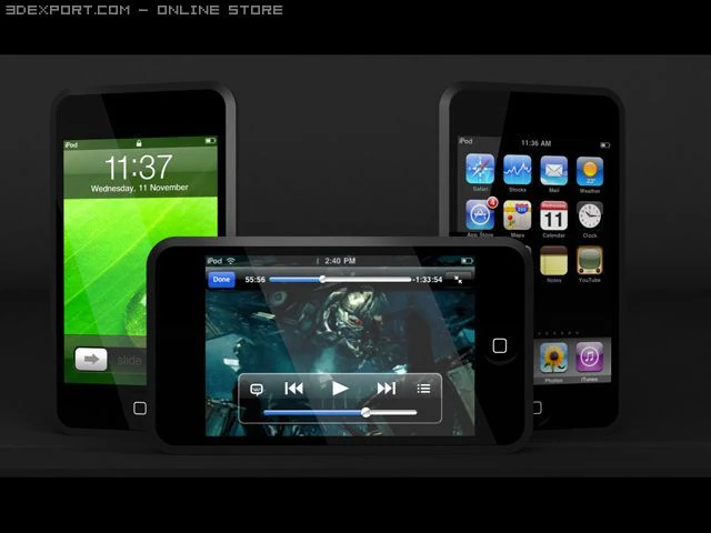 apple ipod touch 3D Model .c4d .max .obj .3ds .fbx .stl .blend 