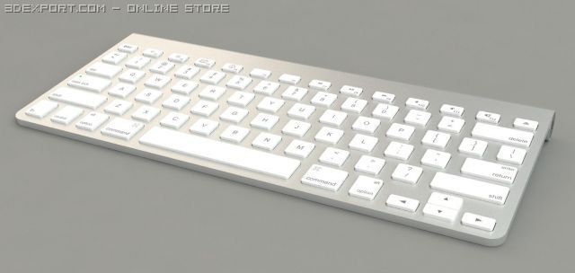 apple wireless keyboard Modèle 3D .c4d .max .obj .3ds .fbx .stl .blend 
