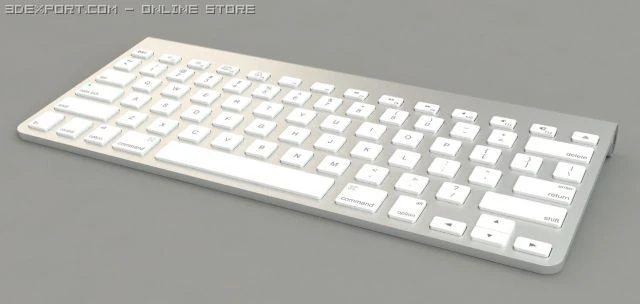 apple wireless keyboard 3D Model .c4d .max .obj .3ds .fbx .stl .blend 