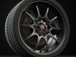 volk racing ce28 n genesis with brembo brakes Modèle 3D