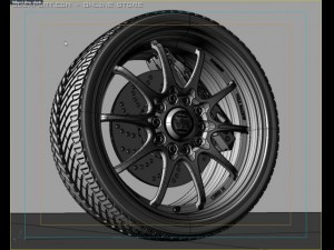 volk racing ce28 n genesis with brembo brakes Modèle 3D