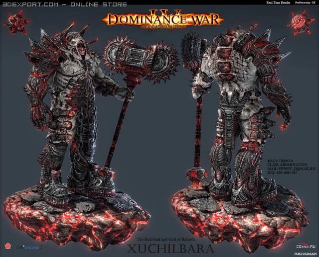 the red god xuchilbara 3D Model .c4d .max .obj .3ds .fbx .stl .blend 