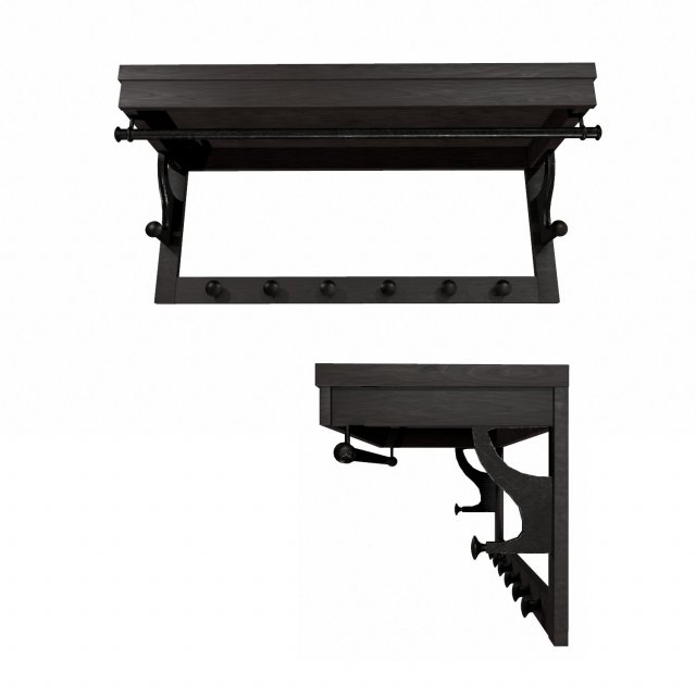 hemnes ikea hanger shelf for hats 3D Model in Household Items 3DExport