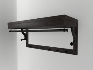 hemnes ikea hanger shelf for hats 3D Model