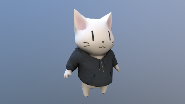 cat kawaii 3D Model .c4d .max .obj .3ds .fbx .stl .blend 