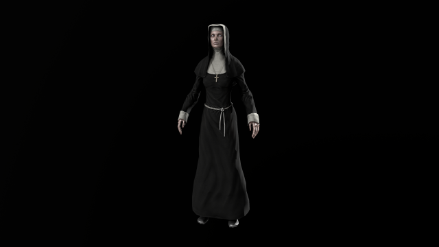 nun woman Model 3D .c4d .max .obj .3ds .fbx .stl .blend 