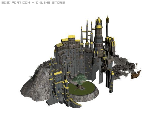 Minas tirith 3D Model in Fantasy 3DExport