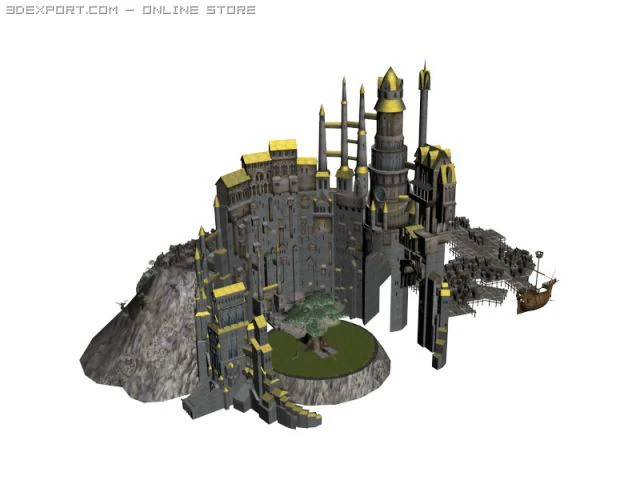 castle 3D Model .c4d .max .obj .3ds .fbx .stl .blend