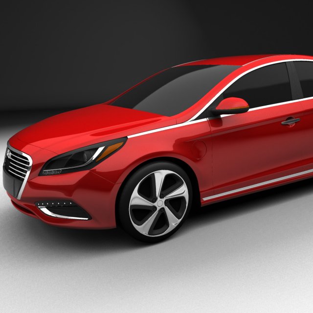 hyundai sonata plug-in hybrid 2016 3D Модель .c4d .max .obj .3ds .fbx .stl .blend 