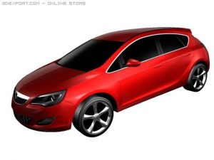 opel astra 2010 3D 模型