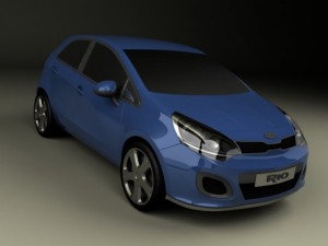 kia rio 2012 Model 3D