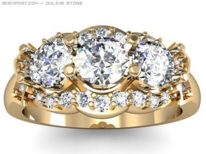 3stone ring Model 3D
