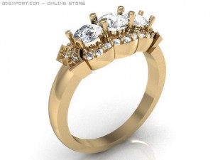 3stone ring 3D Modell